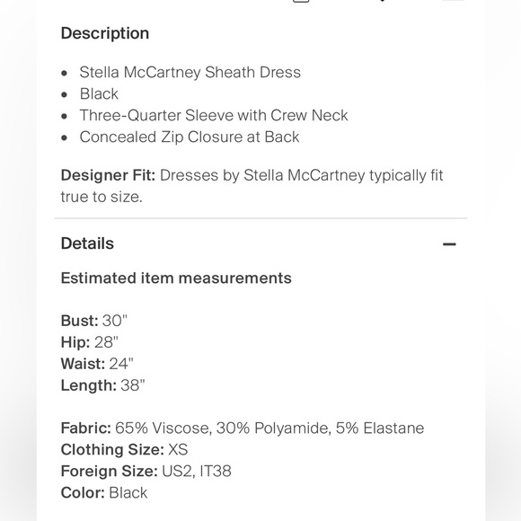 Stella McCartney gorgeous LBD - purchased from TRR - like new - Picture 4 of 4